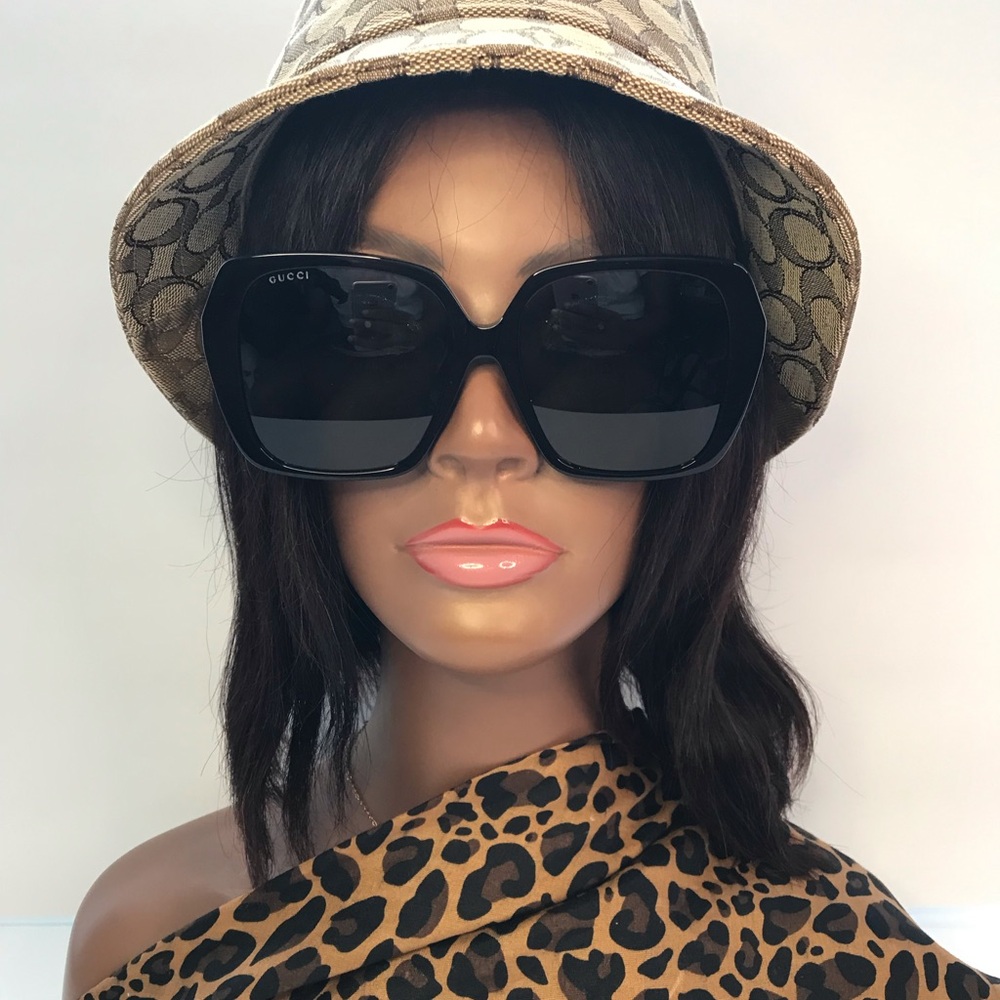 New Authentic Gucci Grey Square Ladies Sunglasses GG0533SA 001 56 - Picture 4 of 14